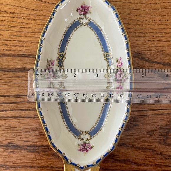 Vintage Black Knight Trentino Oval Serving Dish /Czechoslovakia/Floral Porcelain - Picture 6 of 6